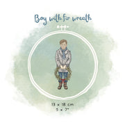 Stickdatei Weihnachten – Junge mit Kranz