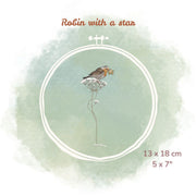 Stickdatei Rotkehlchen mit Stern