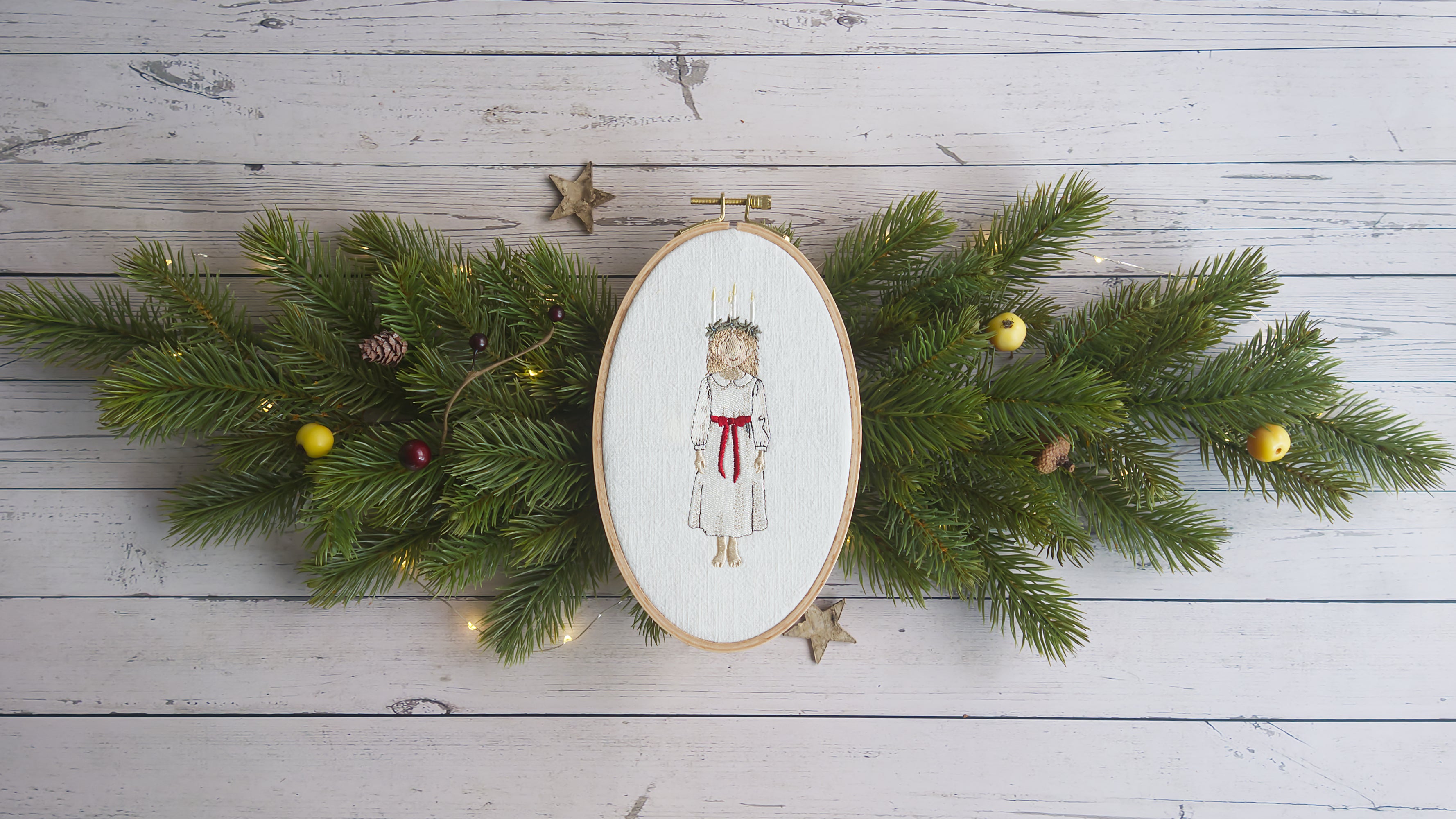 Stickdatei Stickmaschine Lucia Schweden Weihnachten