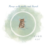 Stickdatei Maus mit Nadel und Faden
