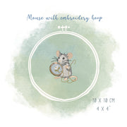 Stickdatei Maus mit Stickrahmen