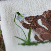 Embroidery file squirrel with snowdrops