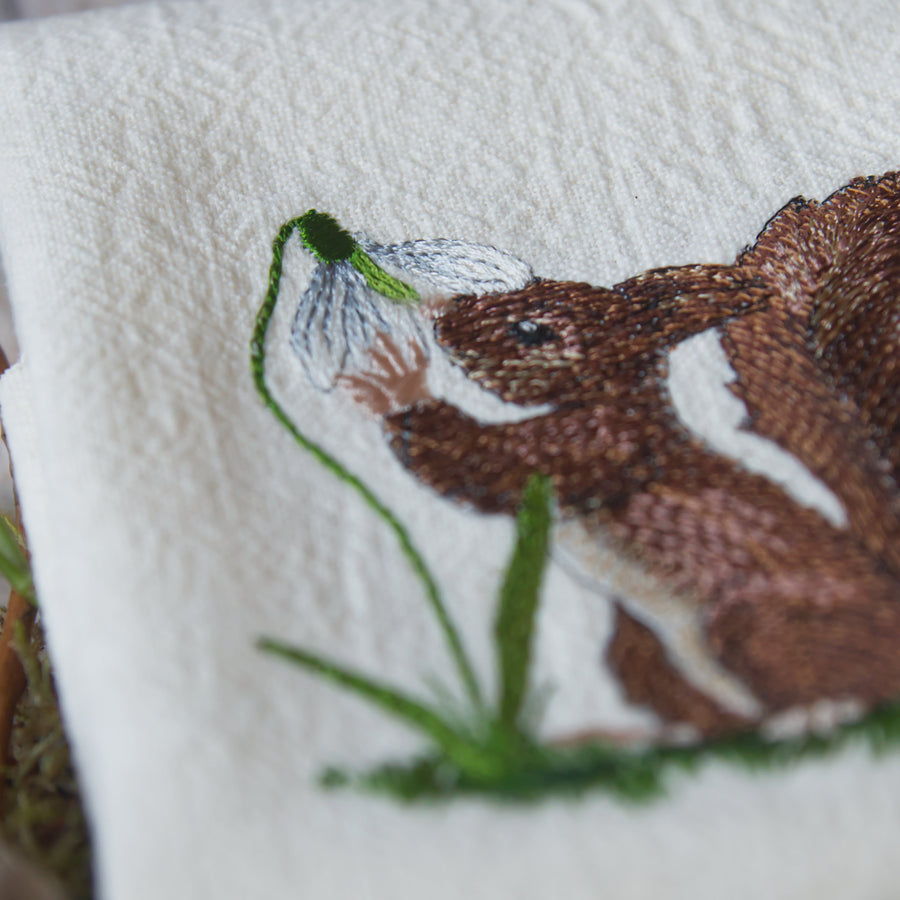 Embroidery file squirrel with snowdrops