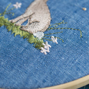 Stickdatei Fuchs und Hase sagen gute Nacht – romantisches Tiermotiv bei Mondschein