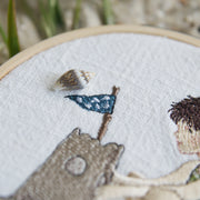 Stickdatei Junge mit Sandburg