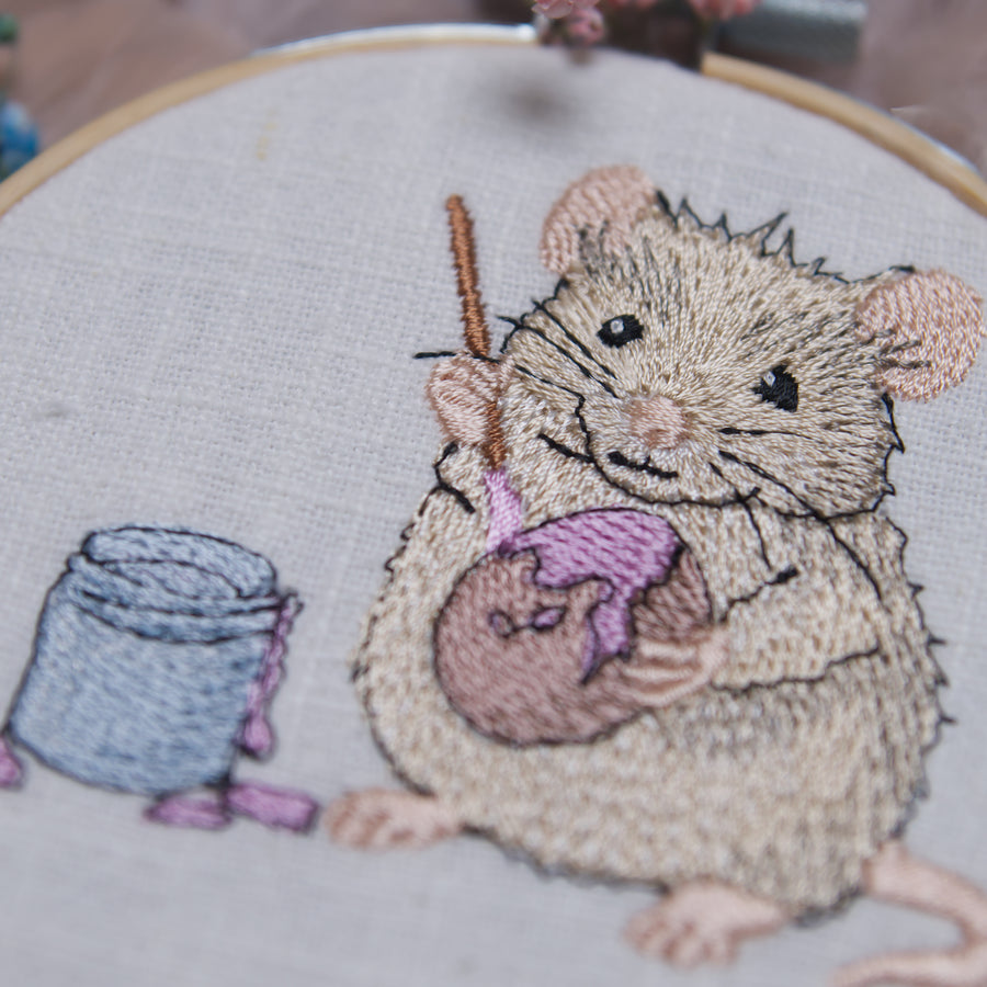 Stickdatei Maus bemalt Eier