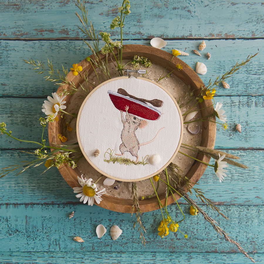 Stickdatei Maus mit Boot