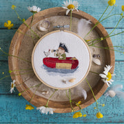 Stickdatei Stickmaschine kaufen Kinder Strand Urlaub Cora Design Pirat Huhn Boot