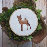 Stickdatei für Stickmaschinen Reh mit Rotkehlchen Weihnachten Winter Frühling Sommer Herbst