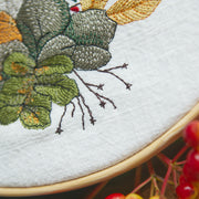 Rotkehlchen und Fliegenpilz – Stickdatei für 13x18 cm Rahmen