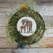 Stickdatei Stute und Fohlen