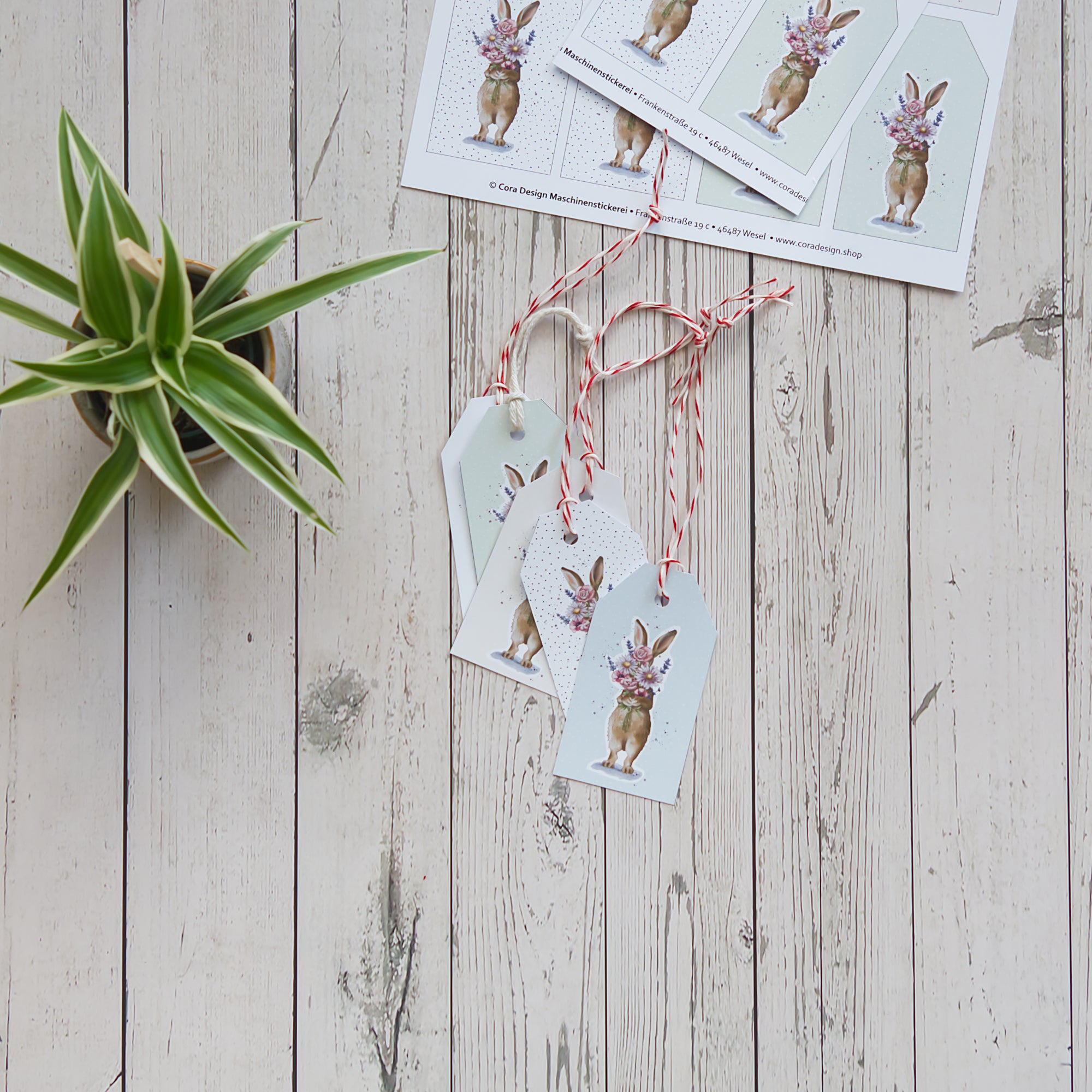 Digistamp Schüchterner Hase Hangtags