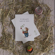 Printable Postkarte Im Erdbeergarten beginnt der Sommer