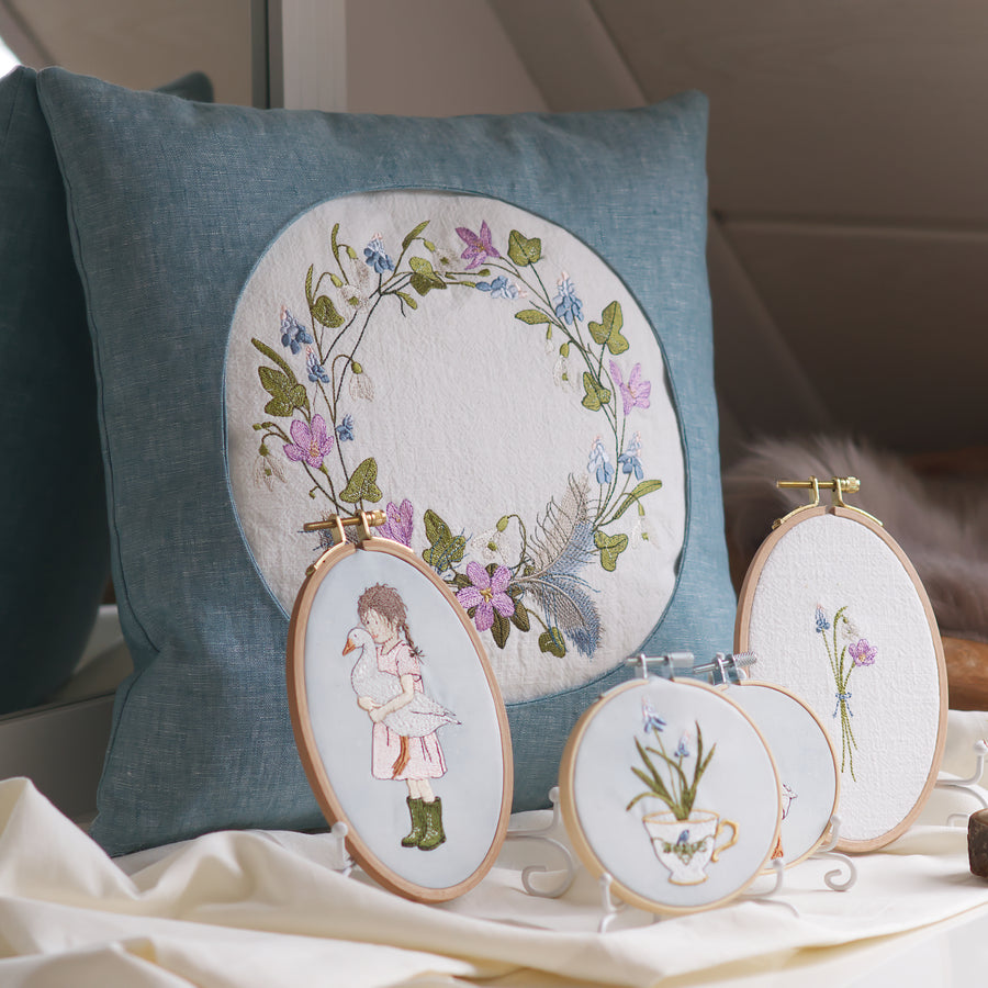 Stickdatei Frühblüherkranz