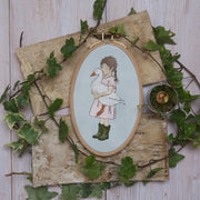 Stickdatei Mädchen mit Gans