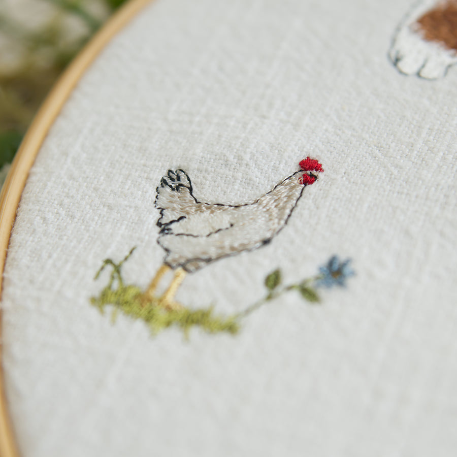 Stickdatei Pferd und Huhn