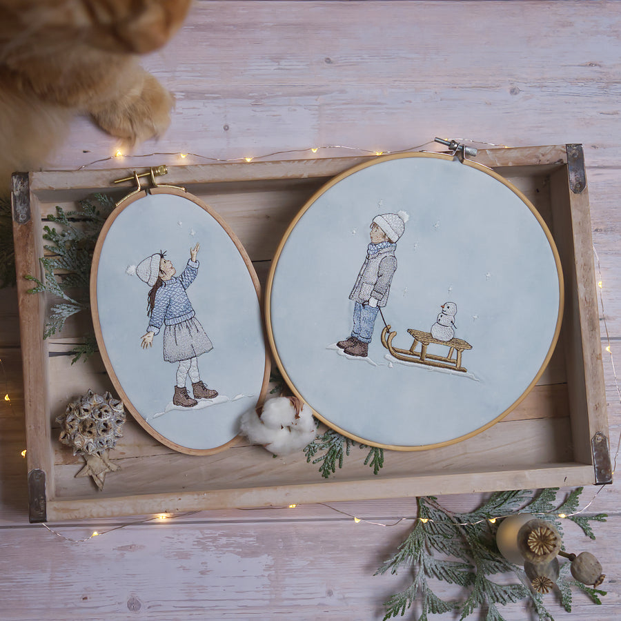 Stickdatei Mädchen im Schnee