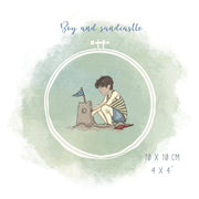 Stickdatei Junge mit Sandburg