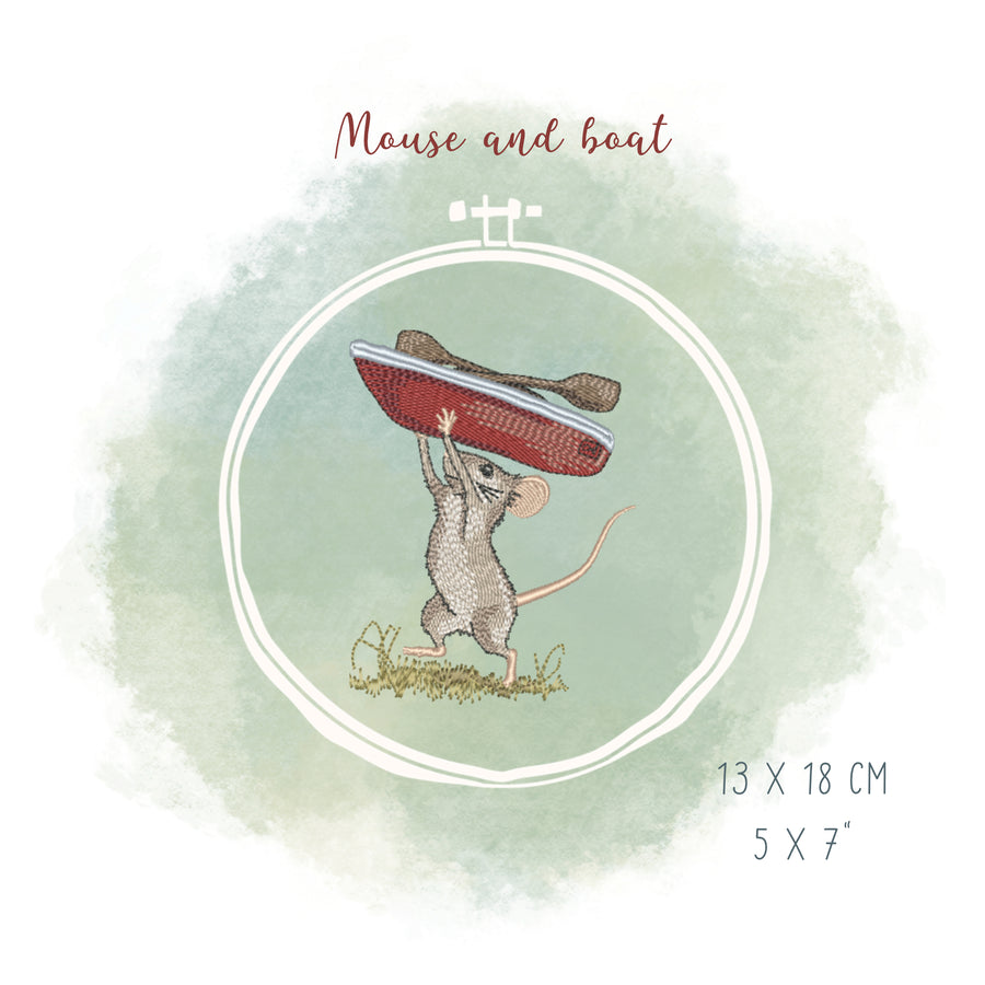 Stickdatei Maus mit Boot