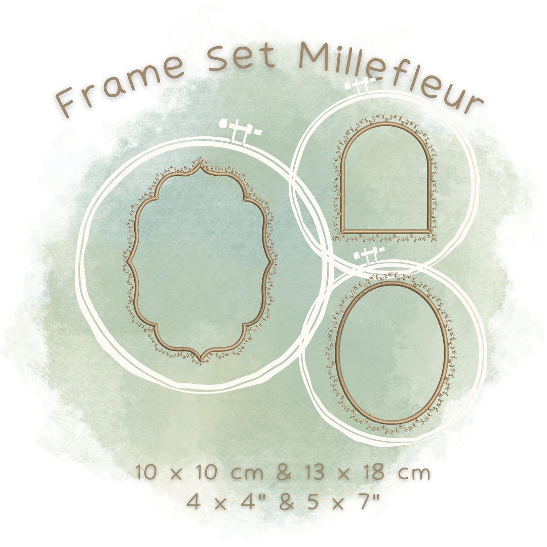 ITH Stickdateien Set Applikationsrahmen "Millefleur"