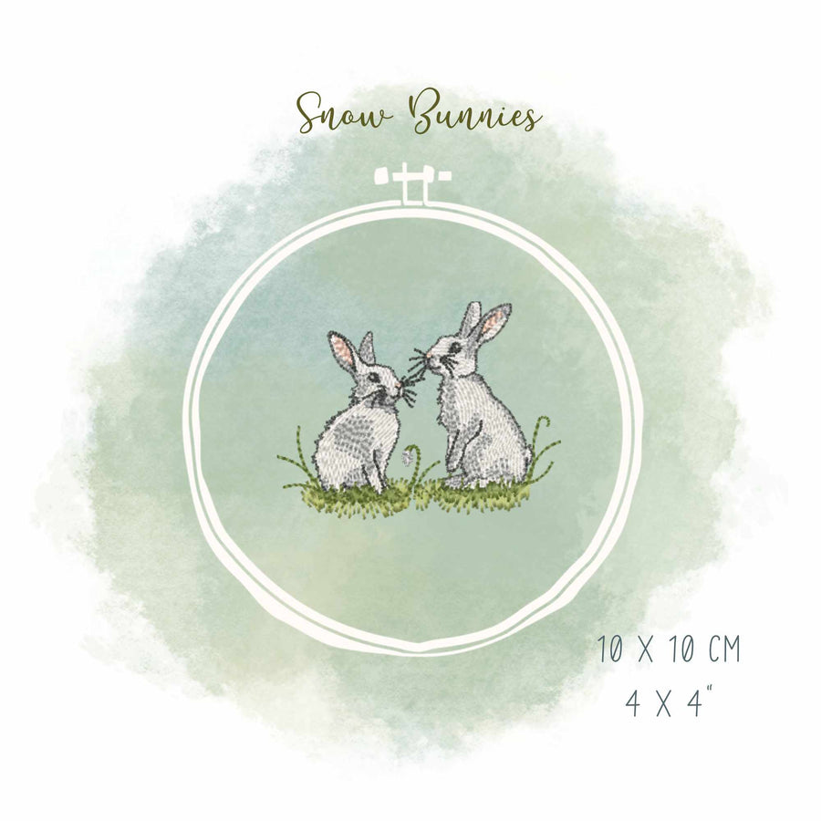 Stickdatei Schneehasen