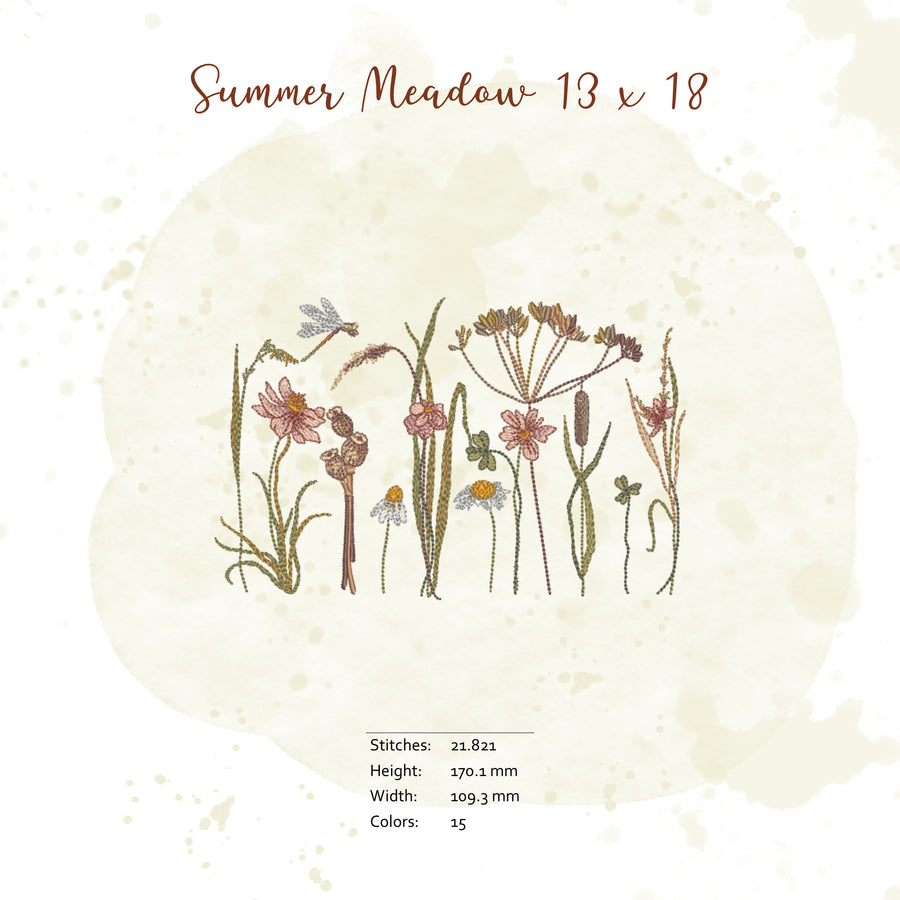 Stickdatei Sommerwiese für den 13x18er Rahmen