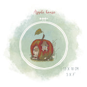Stickdatei Apfelhaus – Herbstliches Stickmotiv, kombinierbar mit der Maus mit Nusskorb