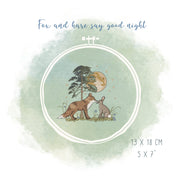 Stickdatei Fuchs und Hase sagen gute Nacht – romantisches Tiermotiv bei Mondschein