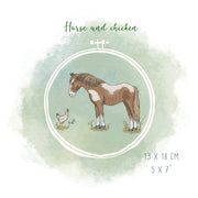 Stickdatei Pferd und Huhn