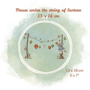 Stickdatei Maus unter der Lampiongirlande 13x18