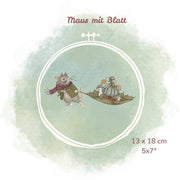 Stickdatei Maus mit Blatt