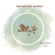 Stickdatei Eichhörnchen mit Haselnuss