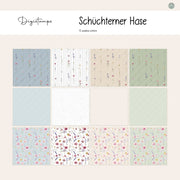 Digistamp Schüchterner Hase Bundle seamless Paper Digistamp