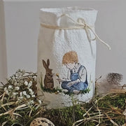 Stickdatei Junge mit Hase