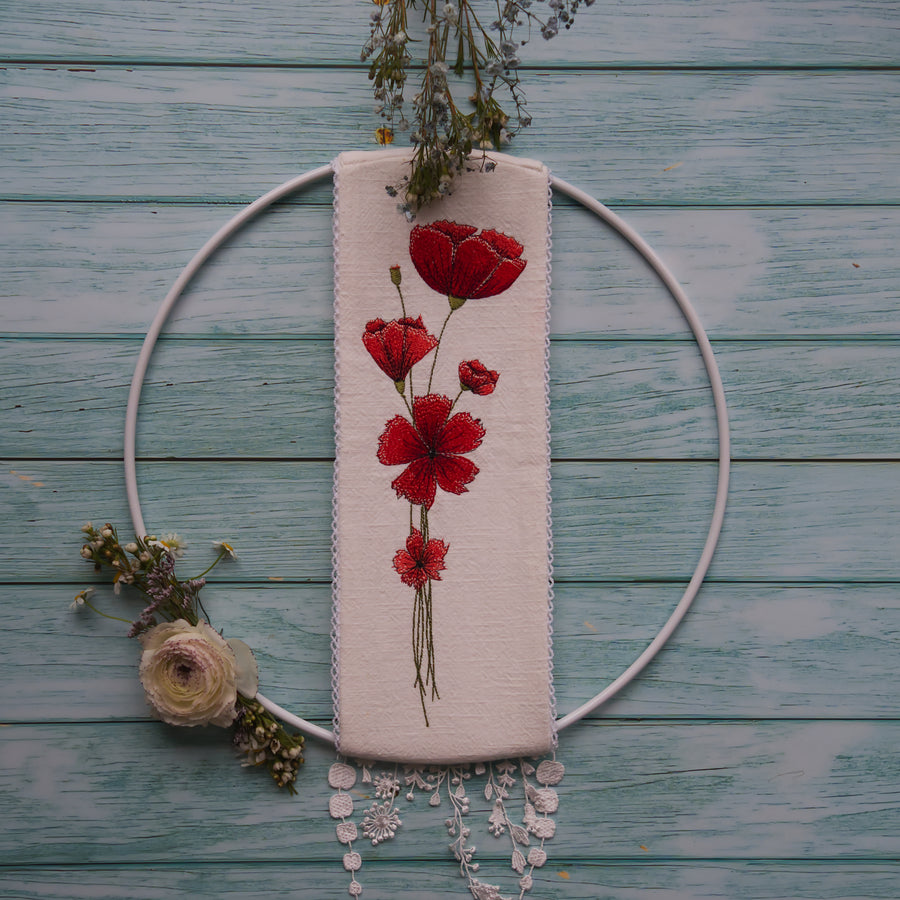 Stickdatei Großes Klatschmohnbouquet