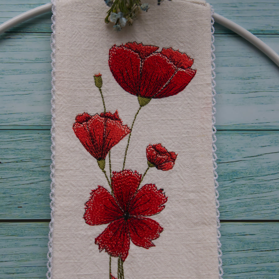 Stickdatei Großes Klatschmohnbouquet