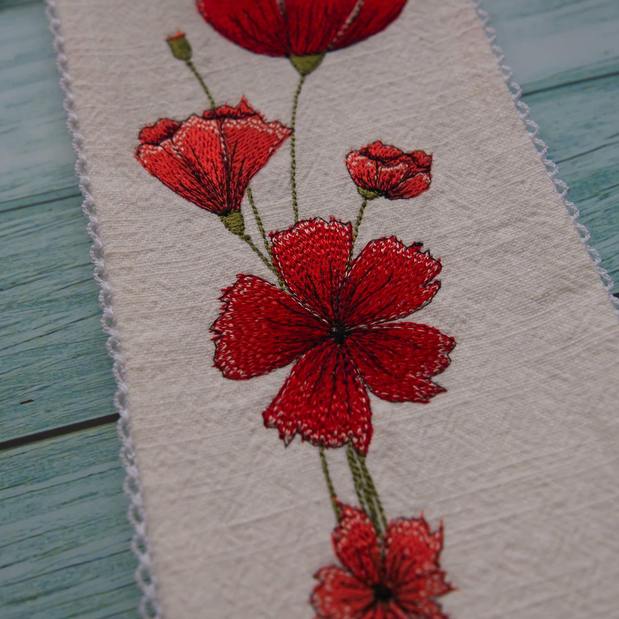 Stickdatei Großes Klatschmohnbouquet