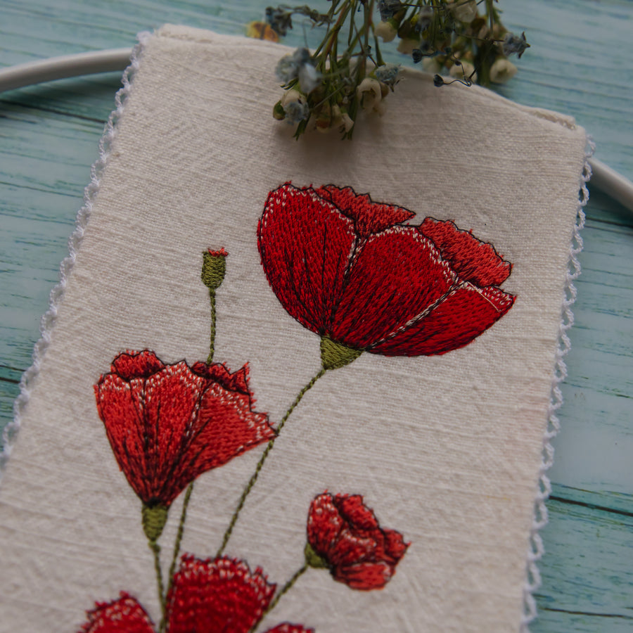 Stickdatei Großes Klatschmohnbouquet