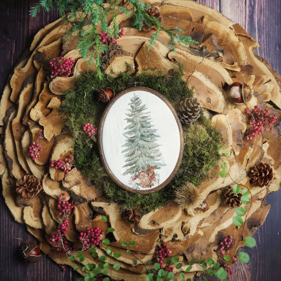 Stickdatei Tanne mit Reh