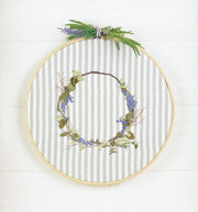 Embroidery design lavender wreath