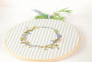 Embroidery design lavender wreath