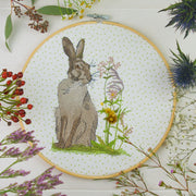 Embroidery design: Rabbit with wildflower meadow