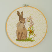 Embroidery design: Rabbit with wildflower meadow