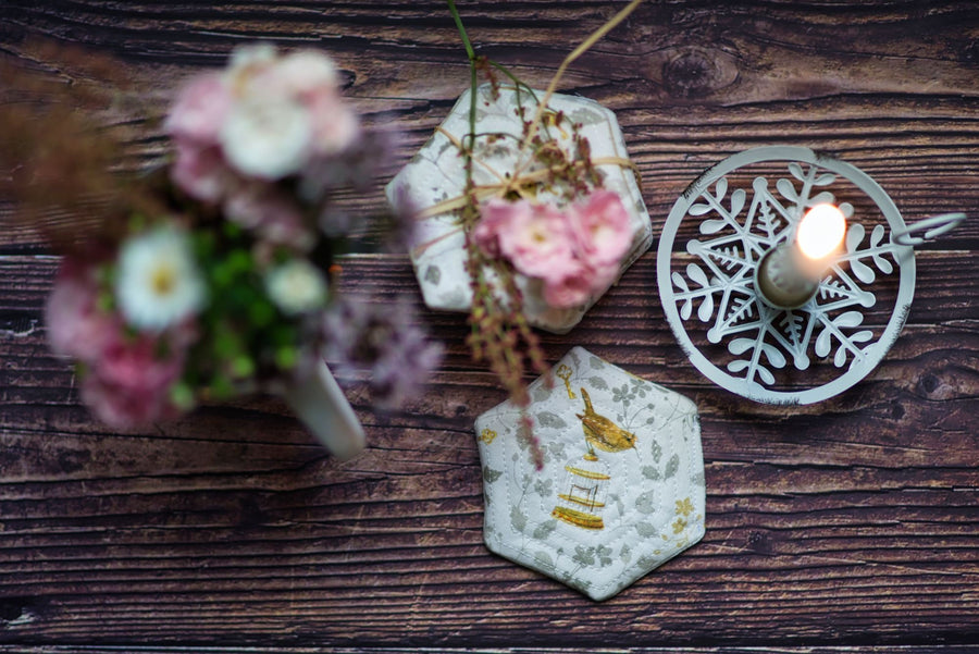 ITH embroidery file cup coaster