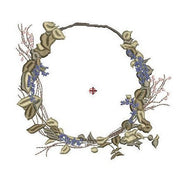 Embroidery design lavender wreath