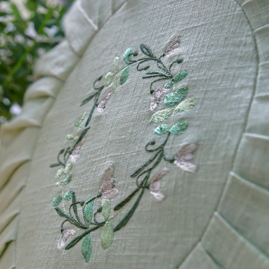 Eucalyptus wreath embroidery design
