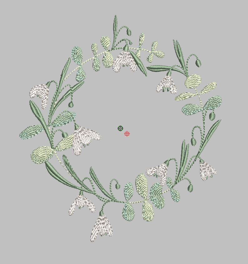 Eucalyptus wreath embroidery design