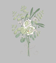 Embroidery design: Eucalyptus bouquet with roses