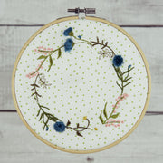 Embroidery design wildflower wreath